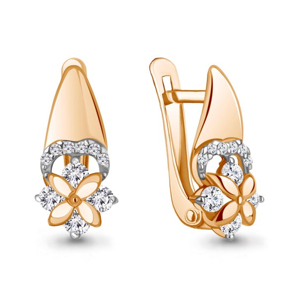 Серьги Аквамарин - Золото 375, Фианит (арт. 46639А.8)