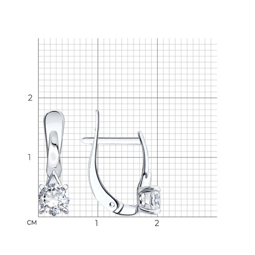 Серьги SOKOLOV - Серебро 925, Бриллианит (арт. 94027737)