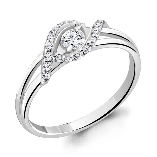 Кольцо Аквамарин - Серебро 925, Фианит (арт. 68921А.5)