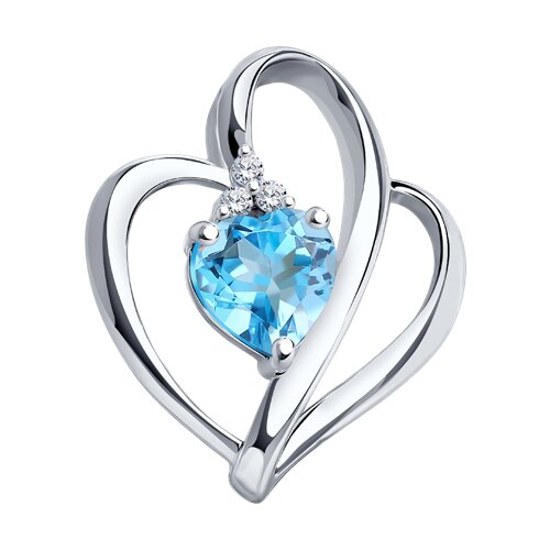 Подвеска SOKOLOV - Серебро 925, Топаз, Фианит (арт. 92030001)