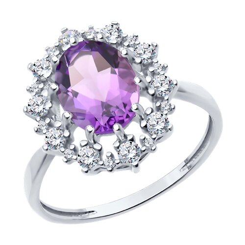 Кольцо Diamant - Серебро 925, Аметист, Фианит (арт. 94-310-02042-3)