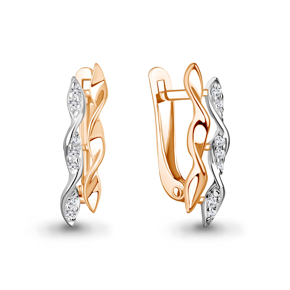 Серьги Аквамарин - Серебро 925, Фианит (арт. 400999А.6)