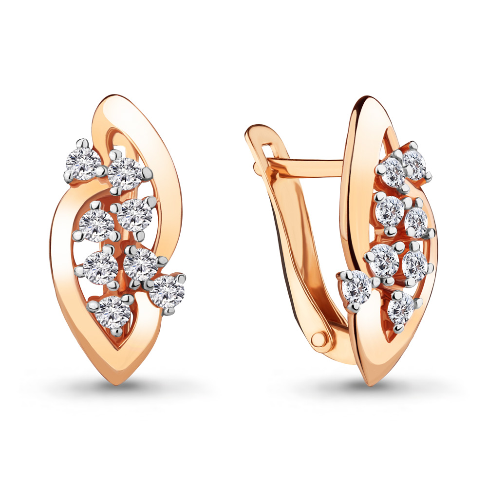 Серьги Аквамарин - Серебро 925, Фианит (арт. 46898А.6)