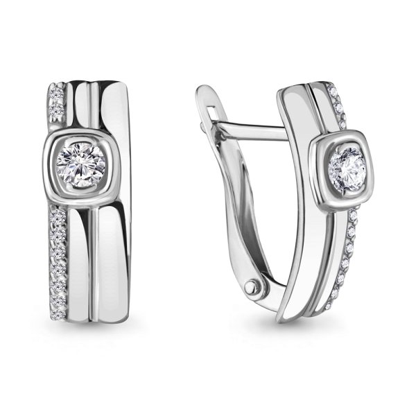 Серьги Аквамарин - Серебро 925, Фианит (арт. 434191А.5)