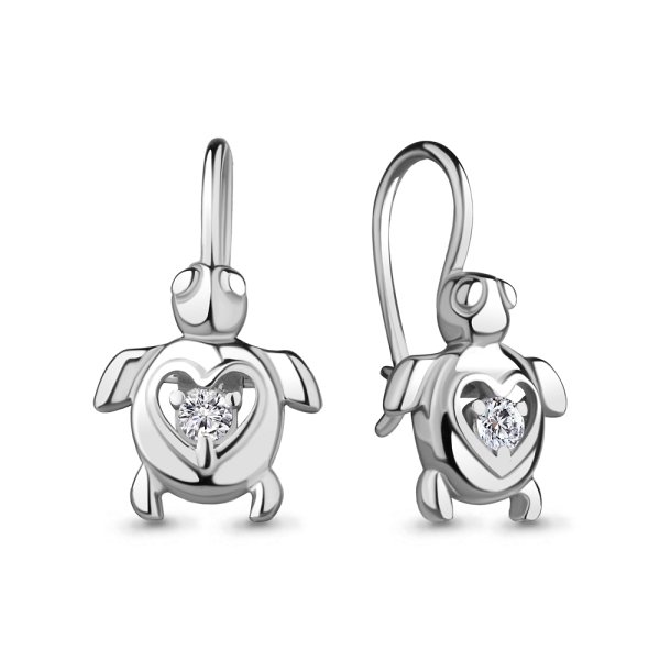 Серьги Аквамарин - Серебро 925, Фианит (арт. 48866А.5)