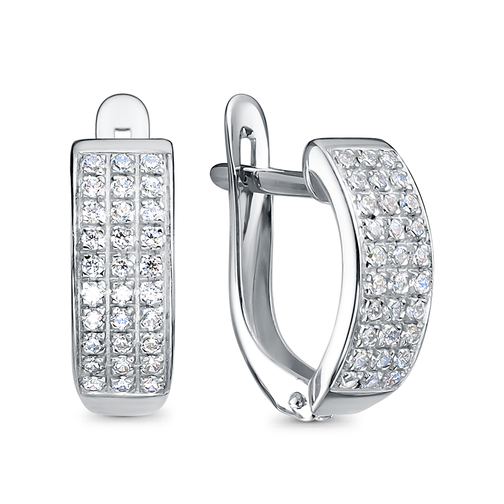 Серьги Иллада - Серебро 925, Фианит (арт. с122624)