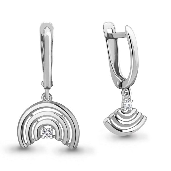 Серьги Аквамарин - Серебро 925, Фианит (арт. 49921А.5)