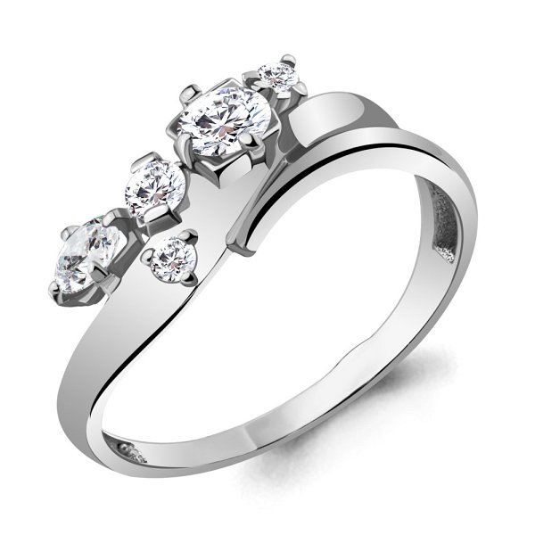 Кольцо Аквамарин - Серебро 925, Фианит (арт. 64799А.5)