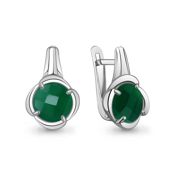 Серьги Аквамарин - Серебро 925, Агат (арт. 45027309.5)