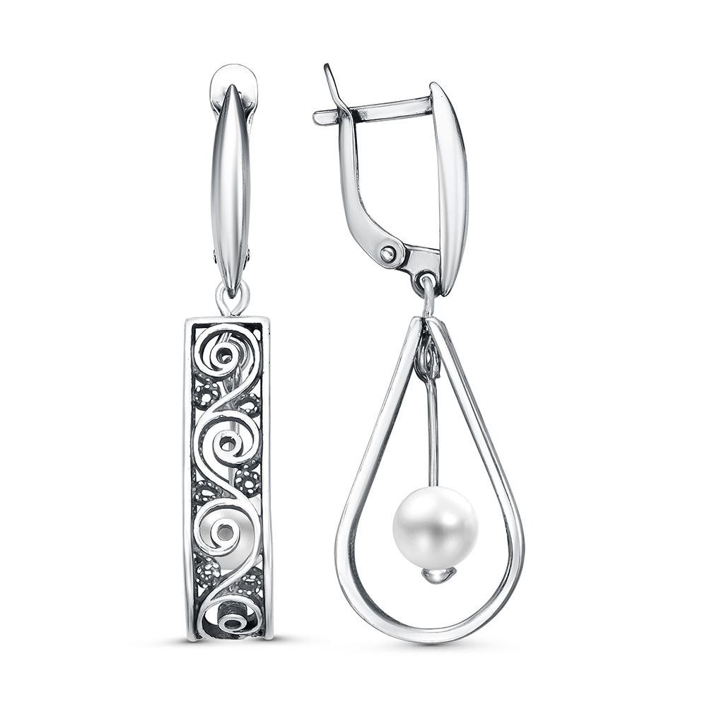 Серьги Красная пресня - Серебро 925, Жемчуг имитация (арт. 33616704)