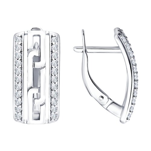 Серьги Diamant - Серебро 925, Фианит, Эмаль (арт. 94-120-00247-2)