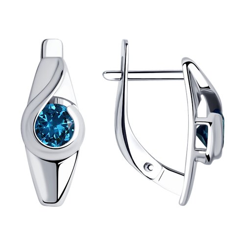 Серьги SOKOLOV - Серебро 925, Топаз лондон (арт. 92021998)