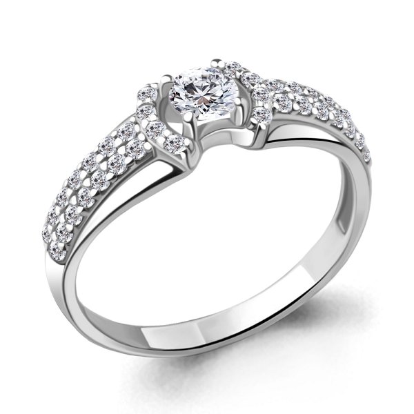 Кольцо Аквамарин - Серебро 925, Фианит (арт. 68993А.5)