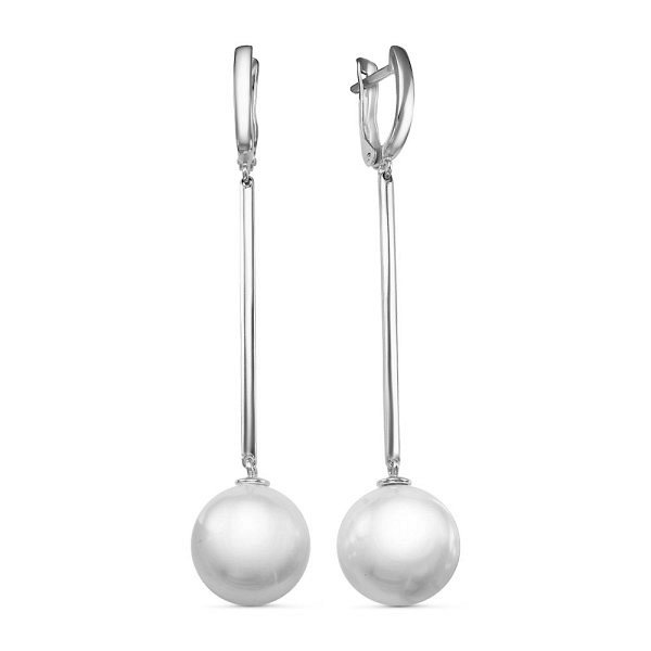 Серьги Красная пресня - Серебро 925, Жемчуг имитация (арт. 33611040Д)