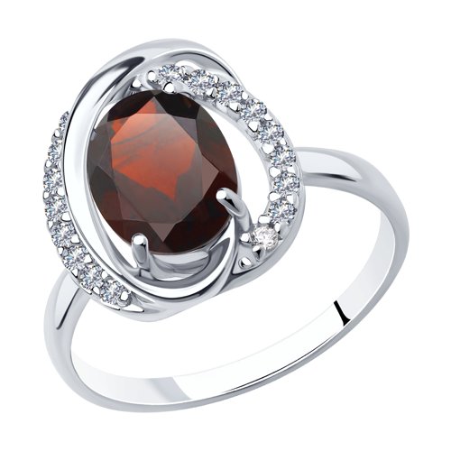 Кольцо SOKOLOV - Серебро 925, Гранат, Фианит (арт. 92011939)