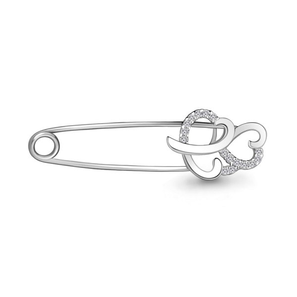 Булавка Аквамарин - Серебро 925, Фианит (арт. 71520А.5)