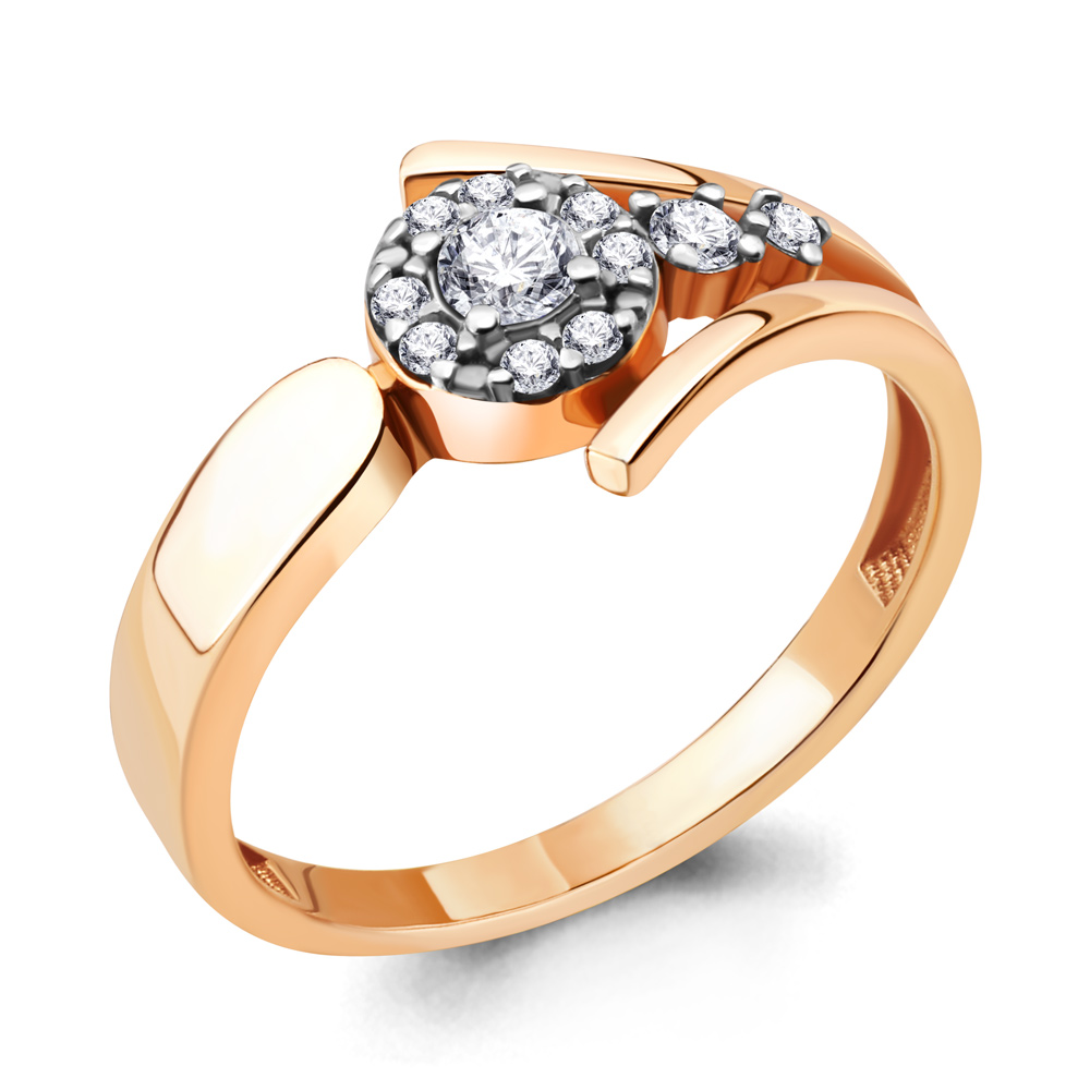 Кольцо Аквамарин - Серебро 925, Фианит (арт. 68821А.6)