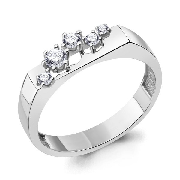 Кольцо Аквамарин - Серебро 925, Фианит (арт. 67745А.5)