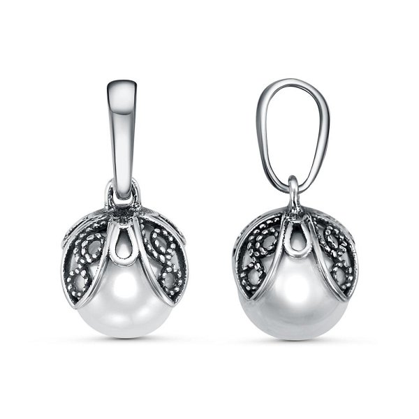 Подвеска Красная пресня - Серебро 925, Жемчуг имитация (арт. 53616440)