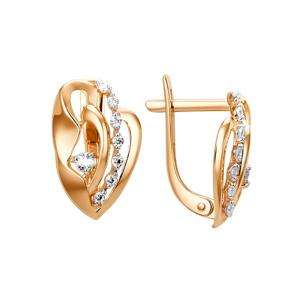 Серьги ЮФ Династия - Золото 585, Фианит (арт. 012252-1102)