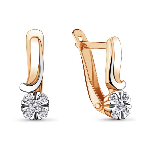 Серьги Аквамарин - Золото 375, Фианит (арт. 48335А.8)