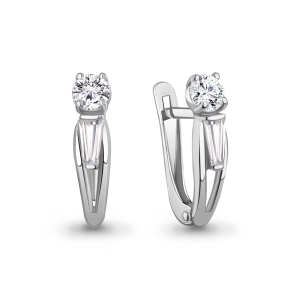 Серьги Аквамарин - Серебро 925, Фианит (арт. 400263.5)