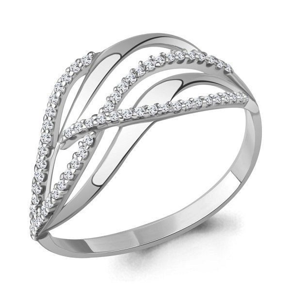 Кольцо Аквамарин - Серебро 925, Фианит (арт. 63557А.5)