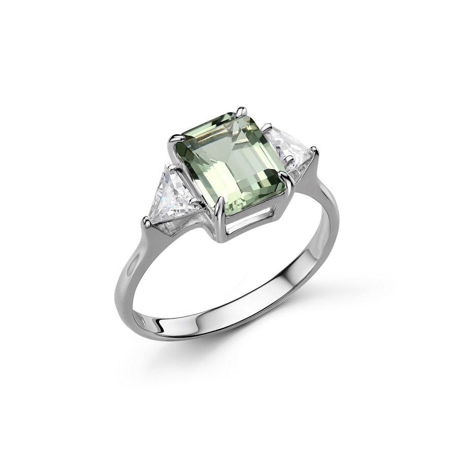 Кольцо Дар - Серебро 925, Празиолит, Фианит (арт. К-52291рс412200)