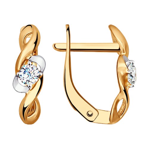 Серьги SOKOLOV - Золото 585, Фианит (арт. 027232)