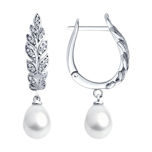 Серьги SOKOLOV - Серебро 925, Жемчуг культивированный, Фианит (арт. 92022966)