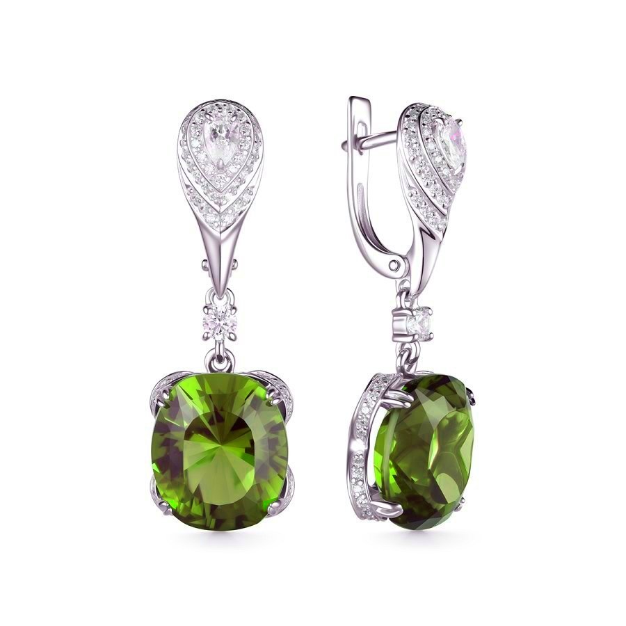 Серьги Дар - Серебро 925, Синтетический ситалл , Фианит (арт. С-5075рс318200)