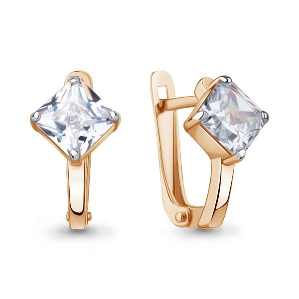 Серьги Аквамарин - Серебро 925, Фианит (арт. 400853.6)