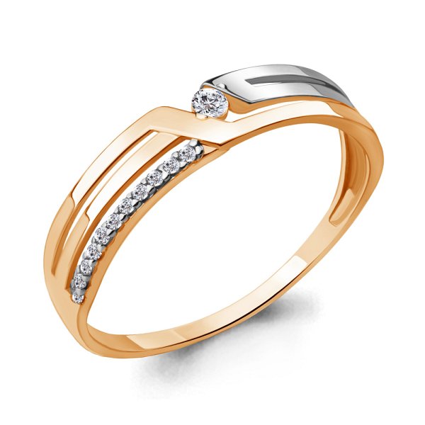 Кольцо Аквамарин - Золото 585, Фианит (арт. 64395А.1)