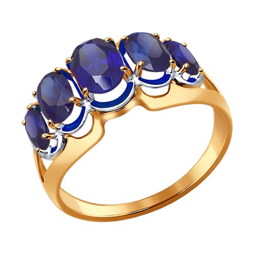 Кольцо SOKOLOV - Золото 375, Синтетический сапфир (арт. 37714436)