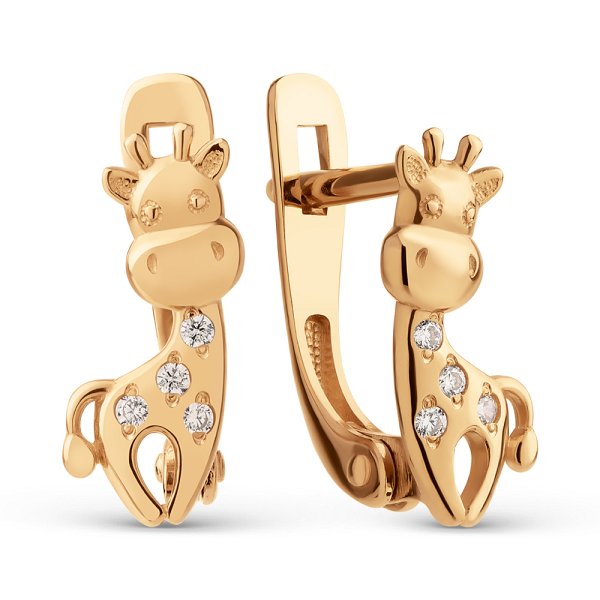 Серьги ЮФ Династия - Золото 375, Фианит (арт. 031672-5100)