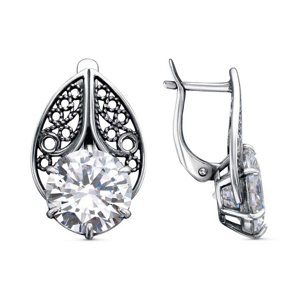 Серьги Красная пресня - Серебро 925, Фианит (арт. 33814880)