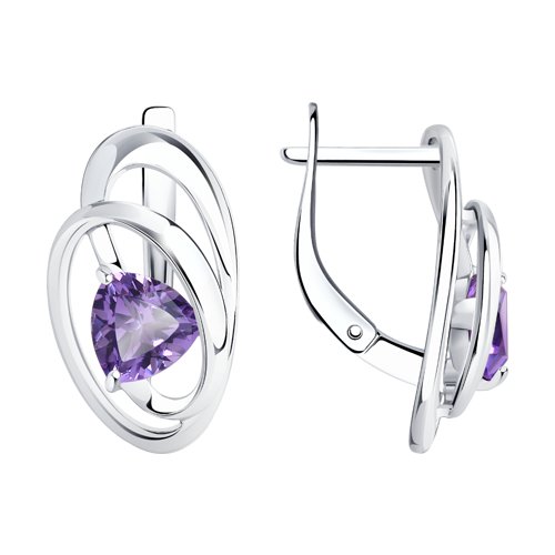 Серьги SOKOLOV - Серебро 925, Синтетический аметист (арт. 92022345)