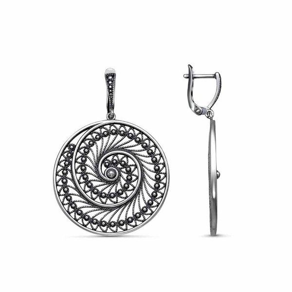 Серьги Красная пресня - Серебро 925 (арт. 33010398)