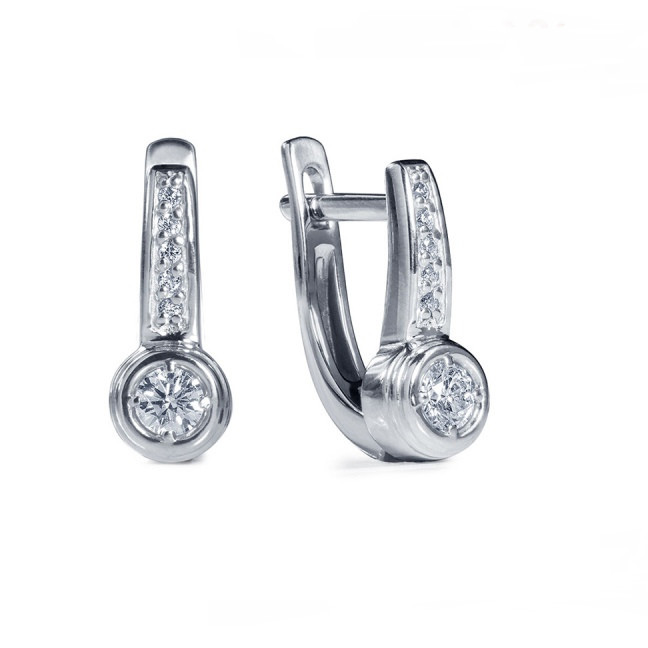 Серьги Platinum Lab. - Платина 950, Бриллиант (арт. ПС-019-01)