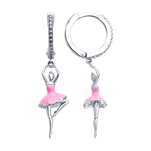 Серьги SOKOLOV - Серебро 925, Фианит, Эмаль (арт. 94026811)