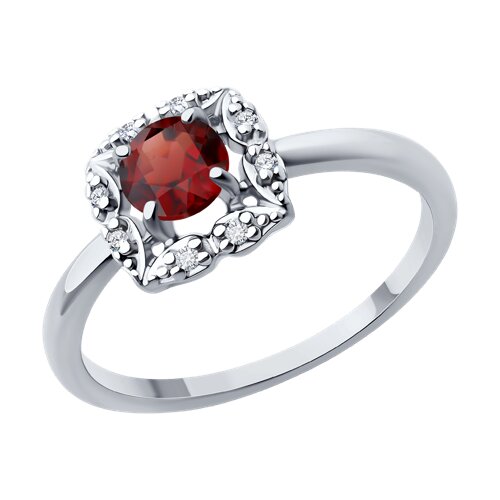Кольцо Diamant - Серебро 925, Гранат, Фианит (арт. 94-310-00180-2)