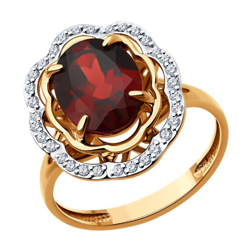 Кольцо Diamant - Золото 585, Гранат, Фианит (арт. 51-310-02510-2)