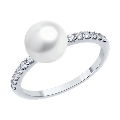 Кольцо SOKOLOV - Серебро 925, Жемчуг культивированный, Фианит (арт. 92014476)