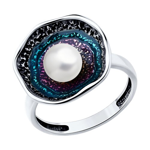 Кольцо Diamant - Серебро 925, Жемчуг культивированный, Эмаль (арт. 95-310-01778-1)