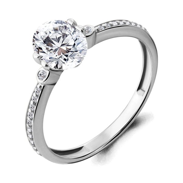 Кольцо Аквамарин - Серебро 925, Фианит (арт. 68347А.5)