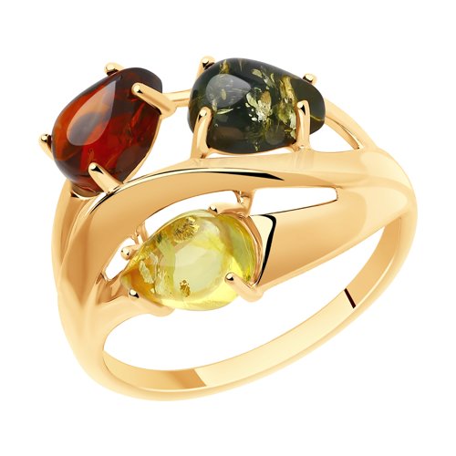 Кольцо Diamant - Серебро 925, Янтарь пресс. (арт. 93-310-00456-2)