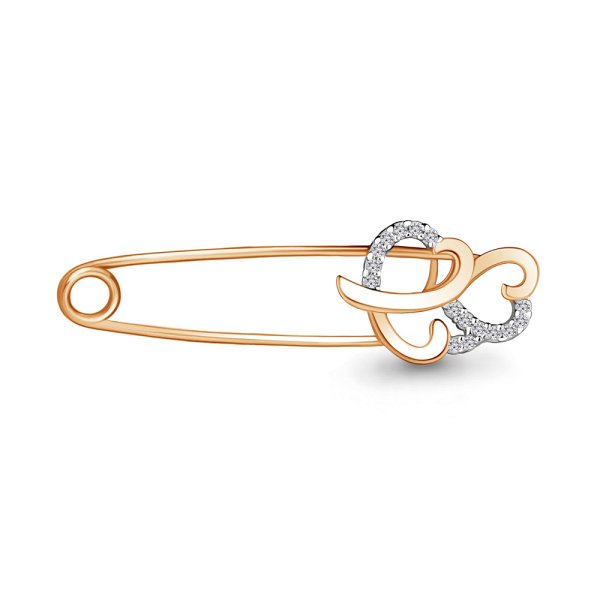 Булавка Аквамарин - Серебро 925, Фианит (арт. 71520А.6)