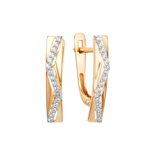 Серьги ЮФ Династия - Золото 375, Фианит (арт. 019612-5102)