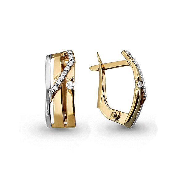 Серьги Аквамарин - Золото 375, Фианит (арт. 45313А.8)