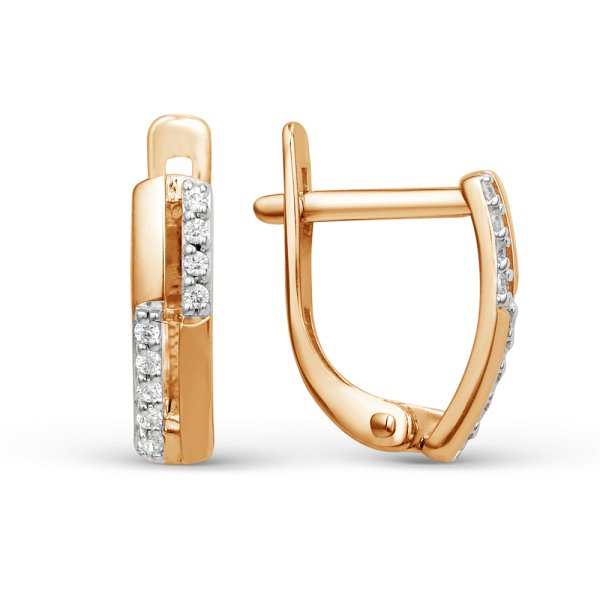 Серьги ЮФ Династия - Золото 585, Фианит (арт. 000562-1102)